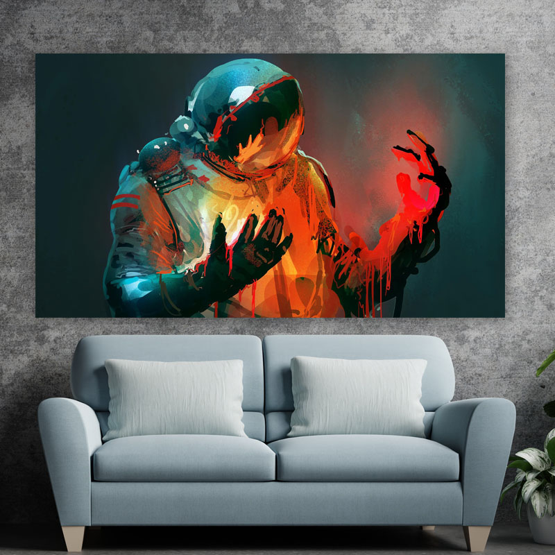 Πίνακας σε καμβά Melting Astronaut